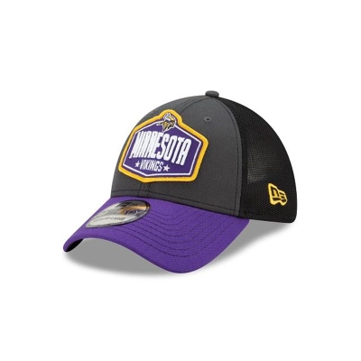 Minnesota Vikings Gorra | New Era NFL Draft 39thirty Stretch Fit Cap Mexico - Grises